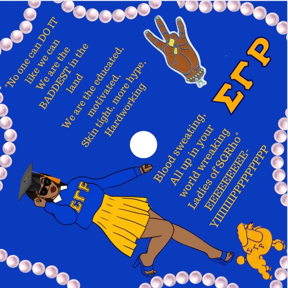 Blue and Yellow Sorority Graphic Skirt - Picture 1 of 2